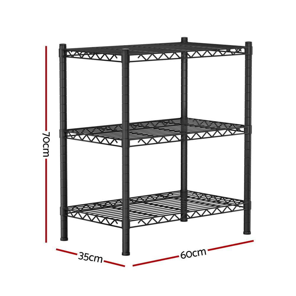 Artiss 3-Tier Shelving Unit Adjustable Garage Storage Shelves Kitchen Rack Steel-2