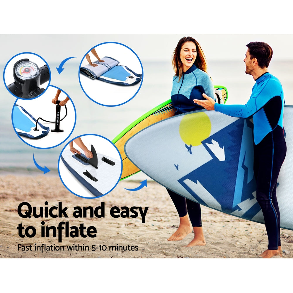 Weisshorn Stand Up Paddle Board 10.6ft Inflatable SUP Surfboard Paddleboard Kayak Surf Blue-6
