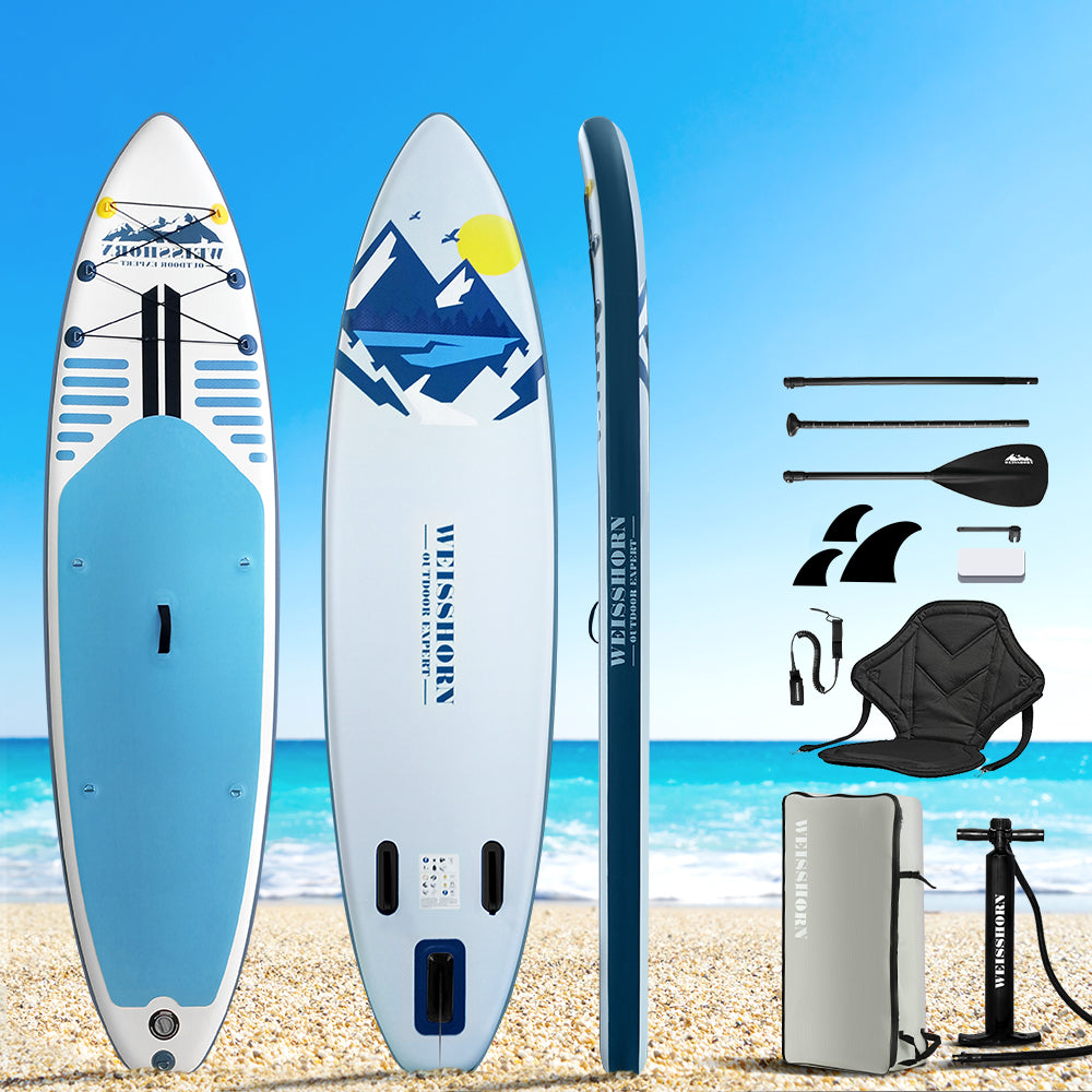 Weisshorn Stand Up Paddle Board 10.6ft Inflatable SUP Surfboard Paddleboard Kayak Surf Blue-7