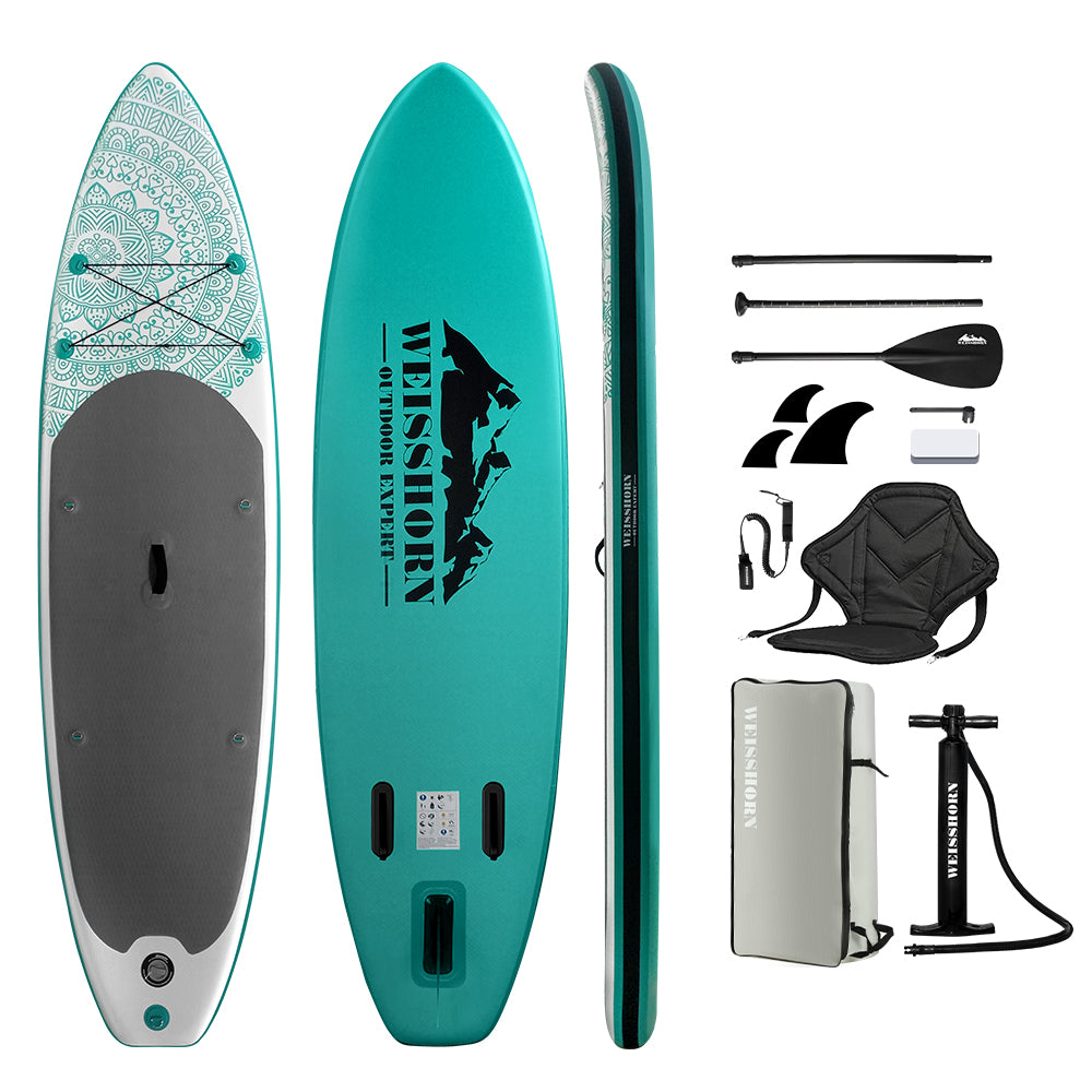 Weisshorn Stand Up Paddle Board 10.6ft Inflatable SUP Surfboard Paddleboard Kayak Surf Green-2