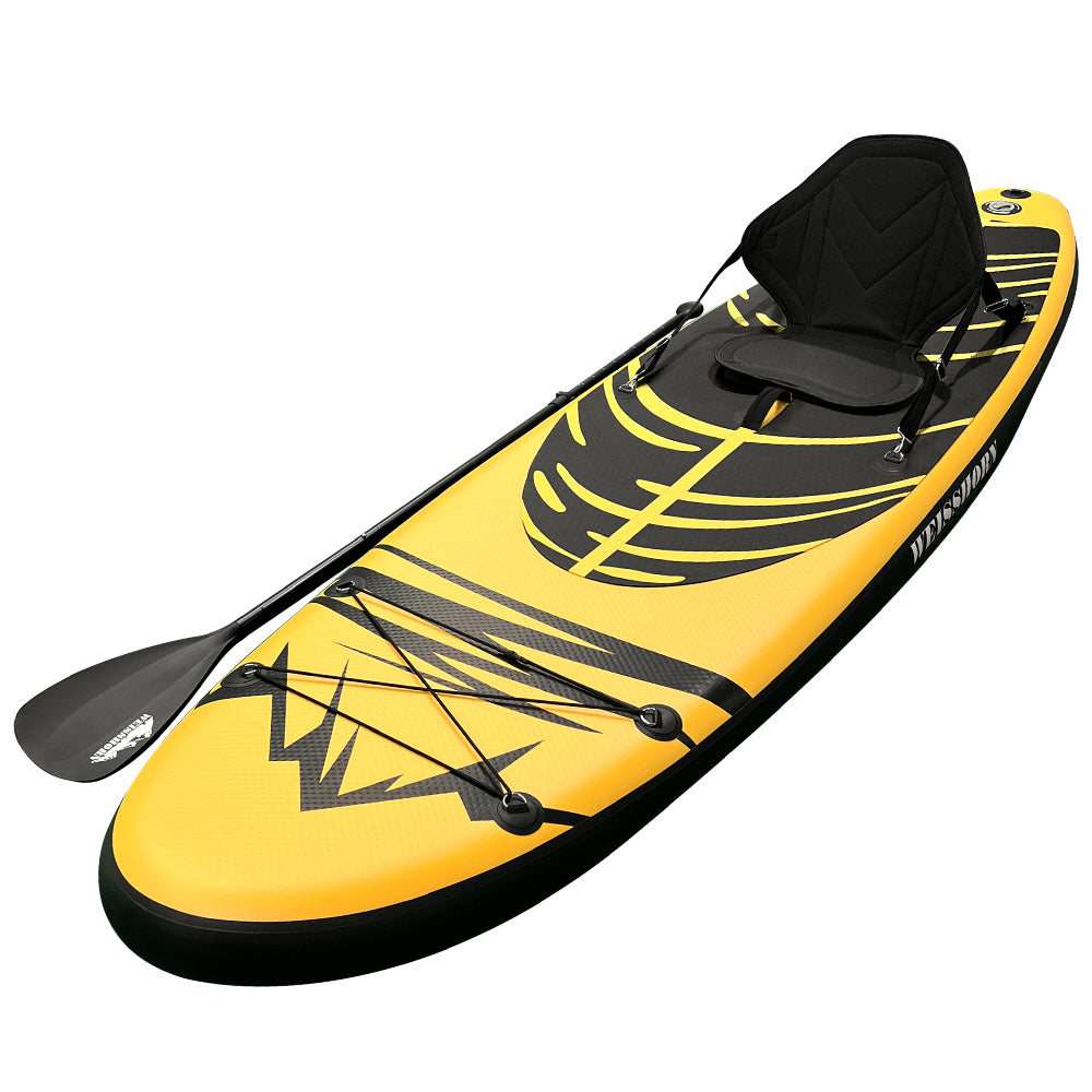 Weisshorn Stand Up Paddle Board 10.6ft Inflatable SUP Surfboard Paddleboard Kayak Surf Yellow-0