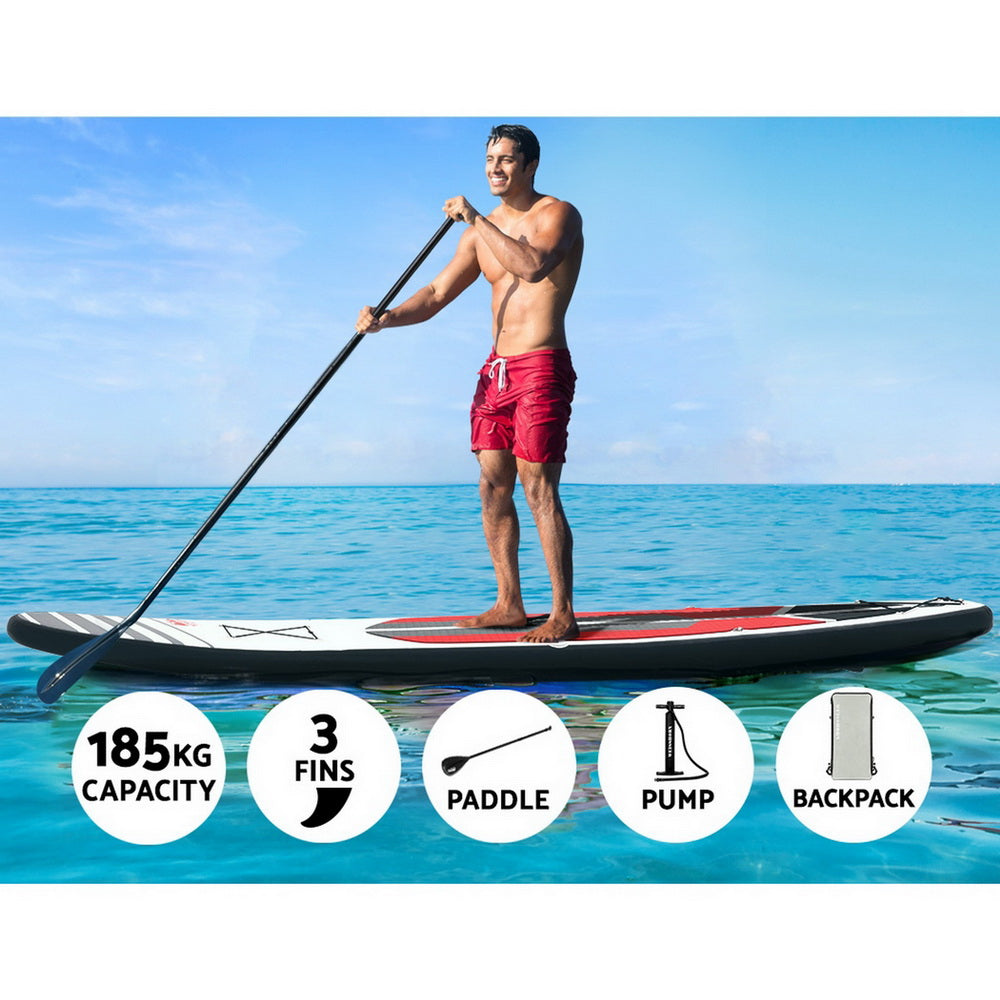 Weisshorn Stand Up Paddle Board 11ft Inflatable SUP Surfboard Paddleboard Kayak Surf Black-3