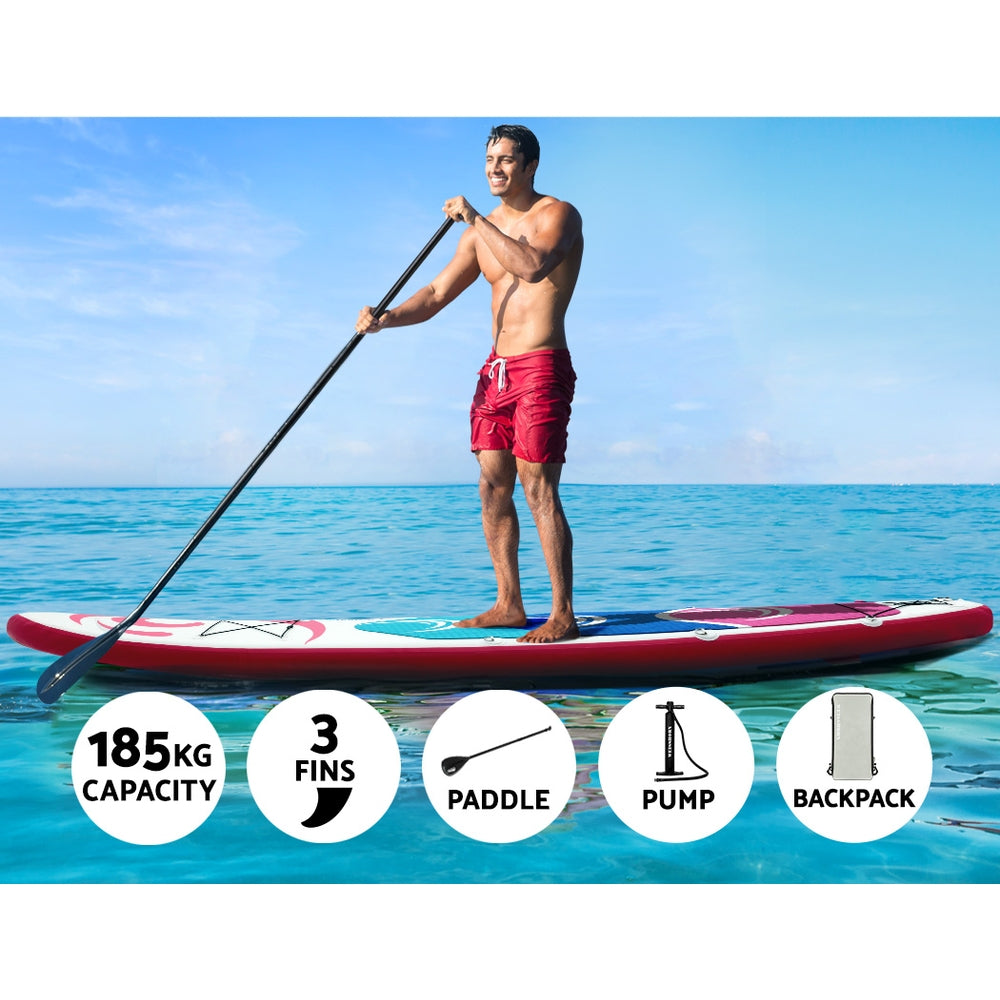 Weisshorn Stand Up Paddle Board 11ft Inflatable SUP Surfboard Paddleboard Kayak Surf Pink-3
