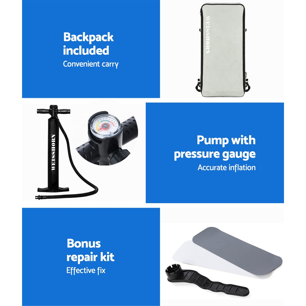 Weisshorn Stand Up Paddle Board 11ft Inflatable SUP Surfboard Paddleboard Kayak Surf Pink-6