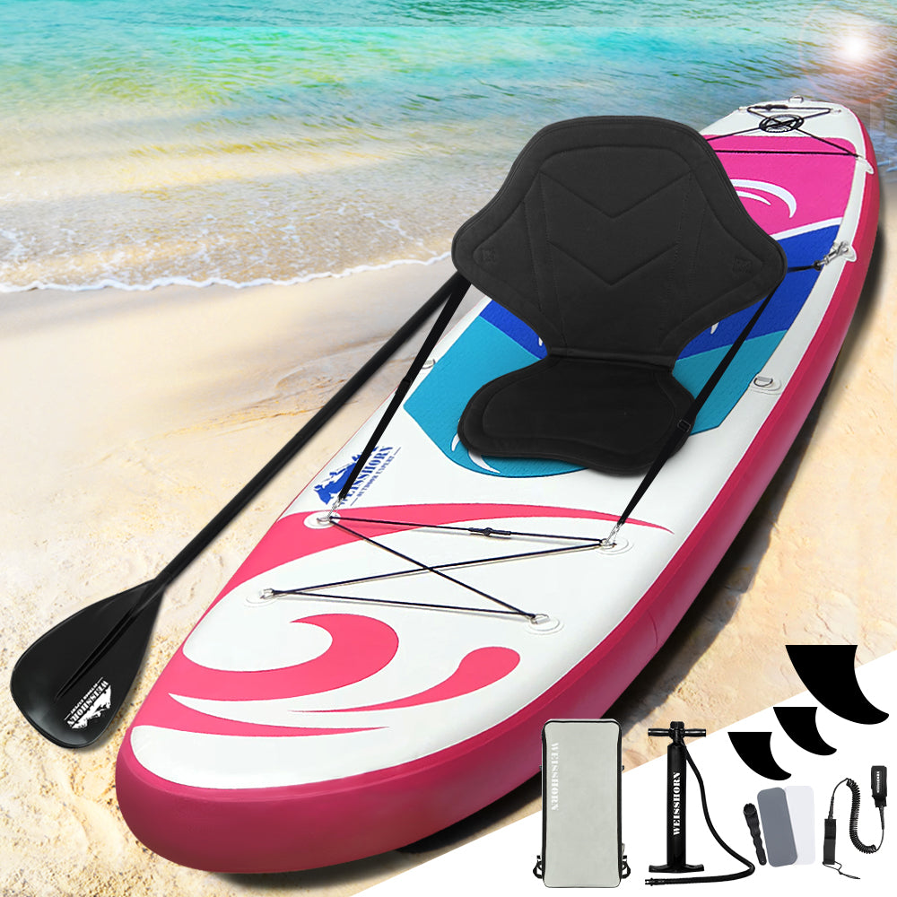 Weisshorn Stand Up Paddle Board 11ft Inflatable SUP Surfboard Paddleboard Kayak Surf Pink-7