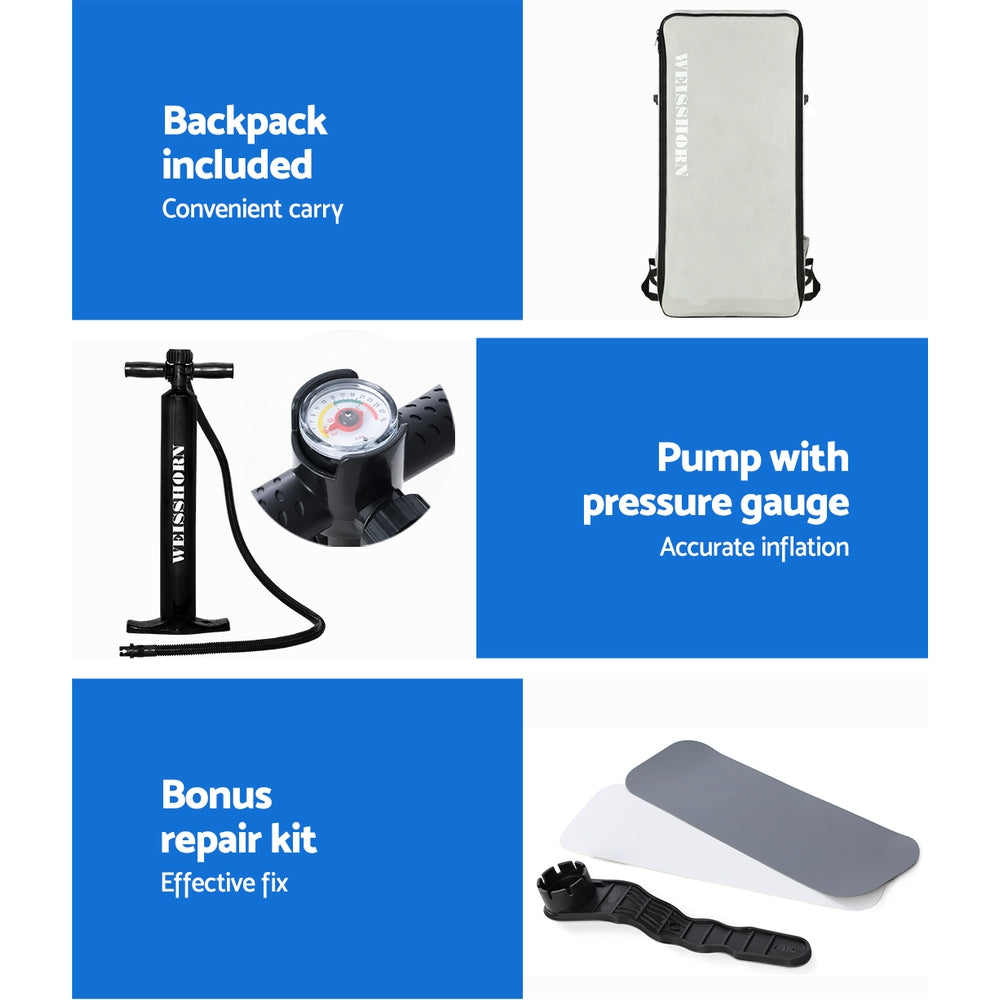 Weisshorn Stand Up Paddle Board 11ft Inflatable SUP Surfboard Paddleboard Kayak Surf Yellow-5