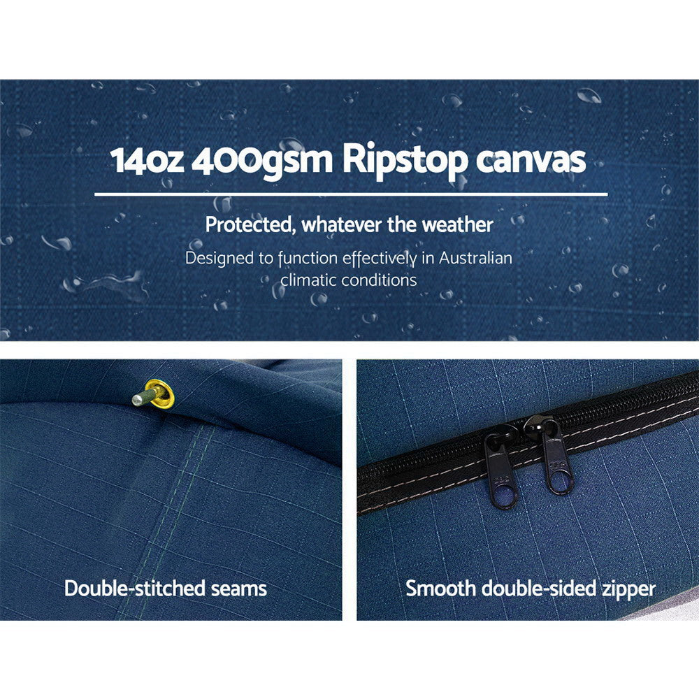 Weisshorn Double Swag Camping Swags Canvas Free Standing Dome Tent Dark Blue-3