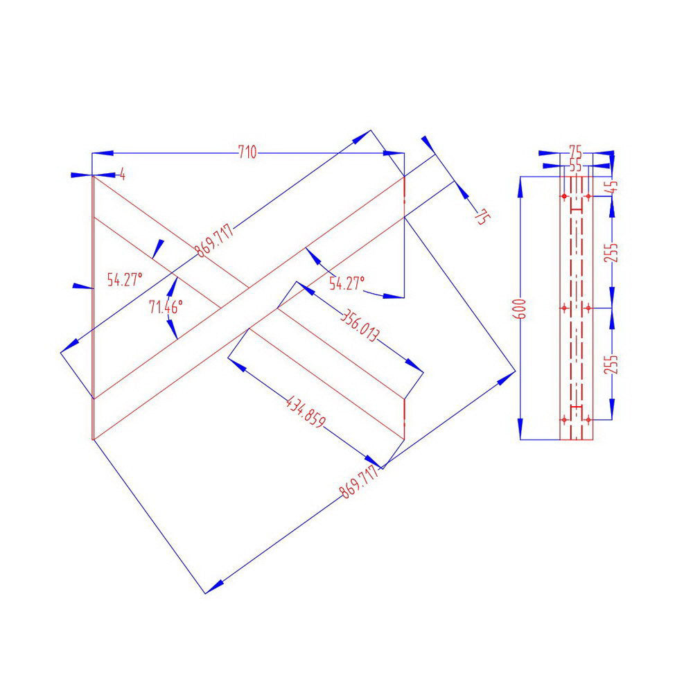 Artiss Metal Table Legs DIY X-shaped 71X60CM Set of 2-1