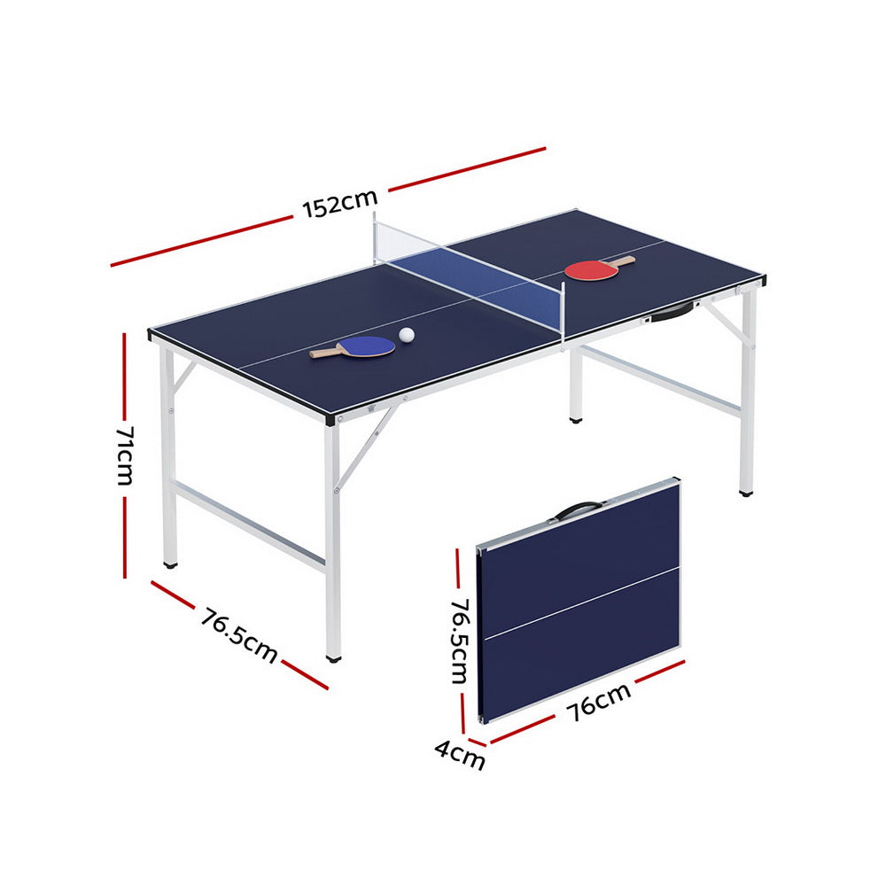 Everfit Table Tennis Ping Pong Table Portable Foldable Family Game Home Indoor-1