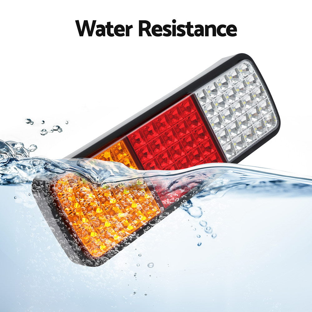 Giantz Pair 75 LED Tail Lights Stop Reverse Indicator 12V Ute Trailer Caravan Truck Boat-4