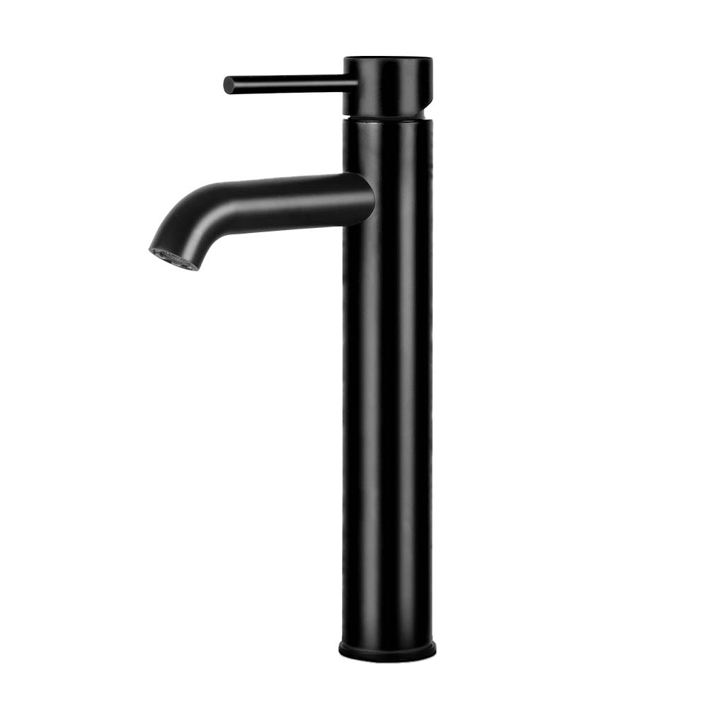 Cefito Bathroom Basin Mixer Tap Round Tall Faucet Vanity Laundry Black-0