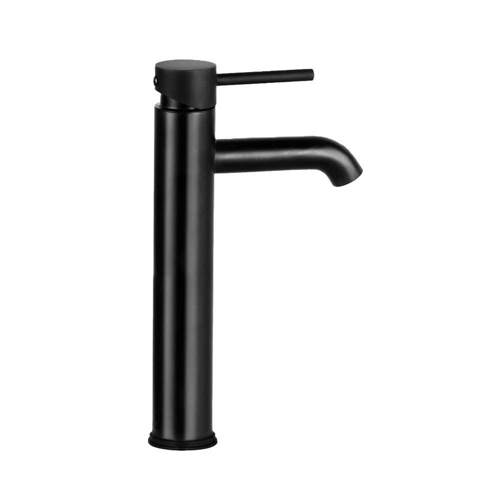 Cefito Bathroom Basin Mixer Tap Round Tall Faucet Vanity Laundry Black-3