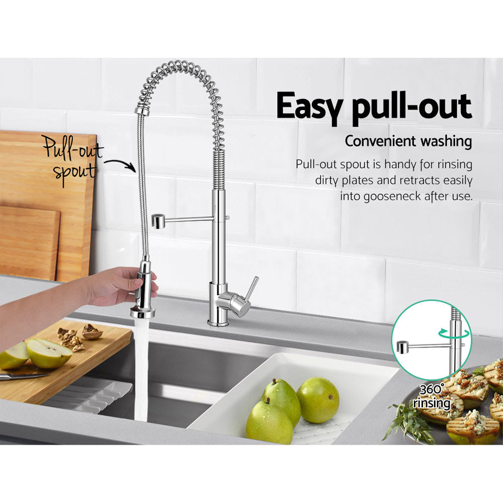 Cefito Kitchen Mixer Tap Pull Down 2 Modes Sink Faucet Basin Laundry Chrome-4