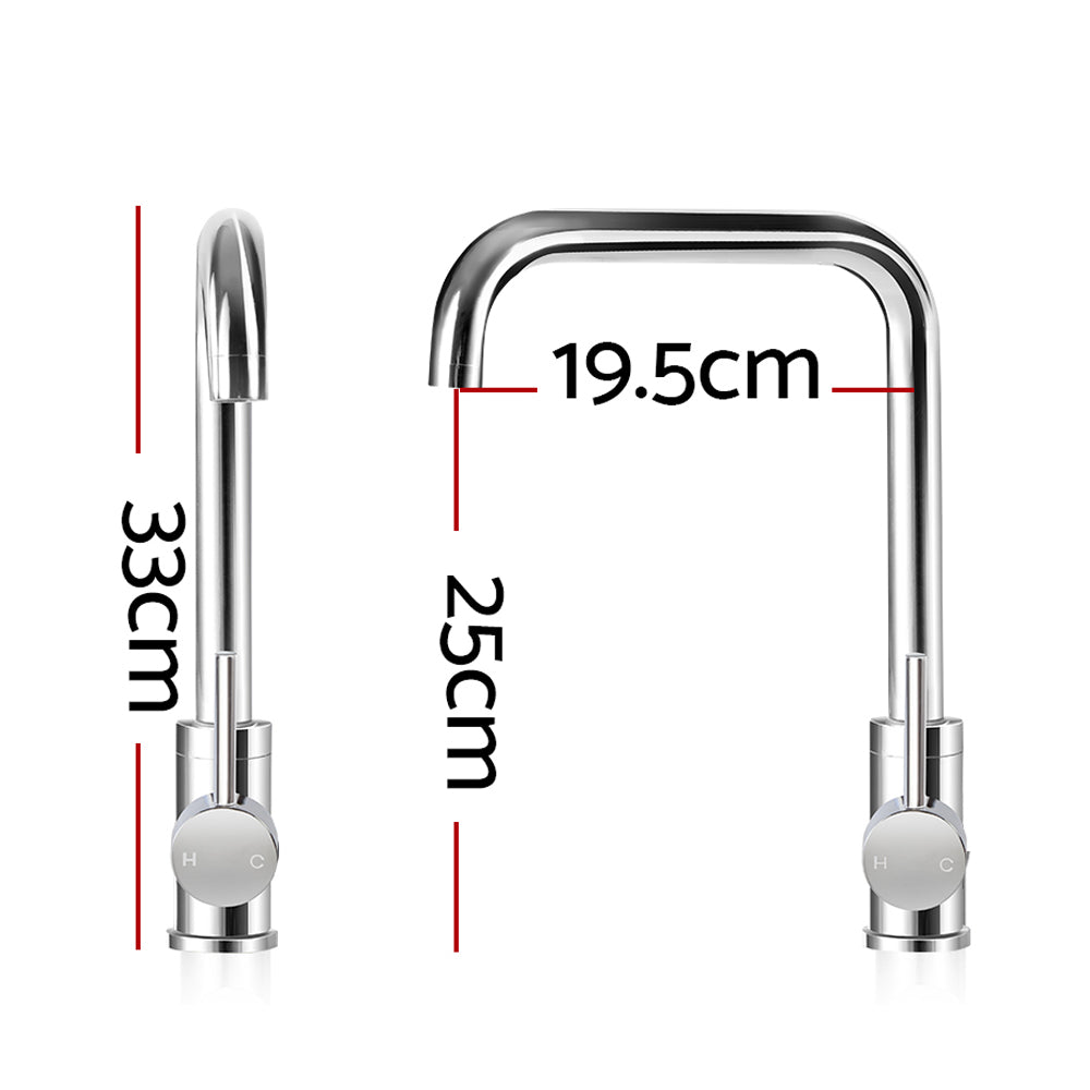 Cefito Kitchen Mixer Tap Mixer Rectangle Sink Faucet Basin Laundry Chrome-1