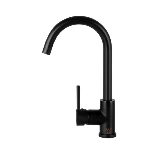 Cefito Kitchen Mixer Tap Mixer Round Sink Faucet Basin Laundry Black-0