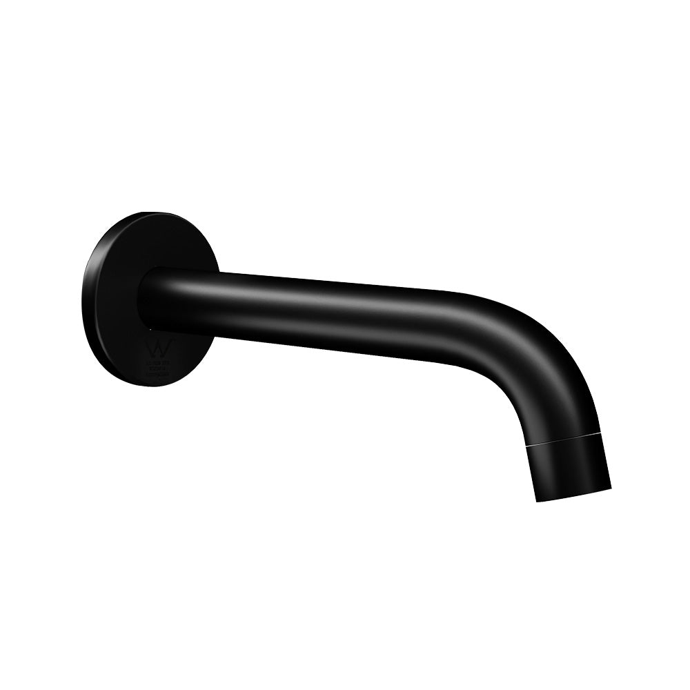 Cefito Bathroom Mixer Spout Wall Bath Tap Round Shower Bathtub Black-2