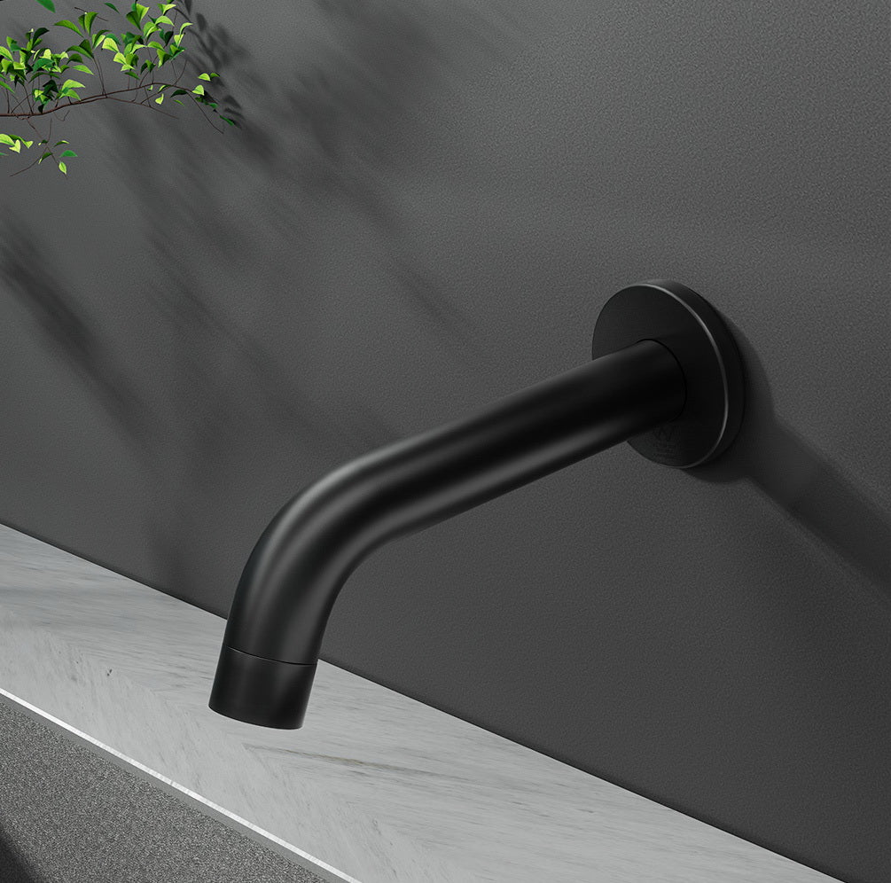 Cefito Bathroom Mixer Spout Wall Bath Tap Round Shower Bathtub Black-7