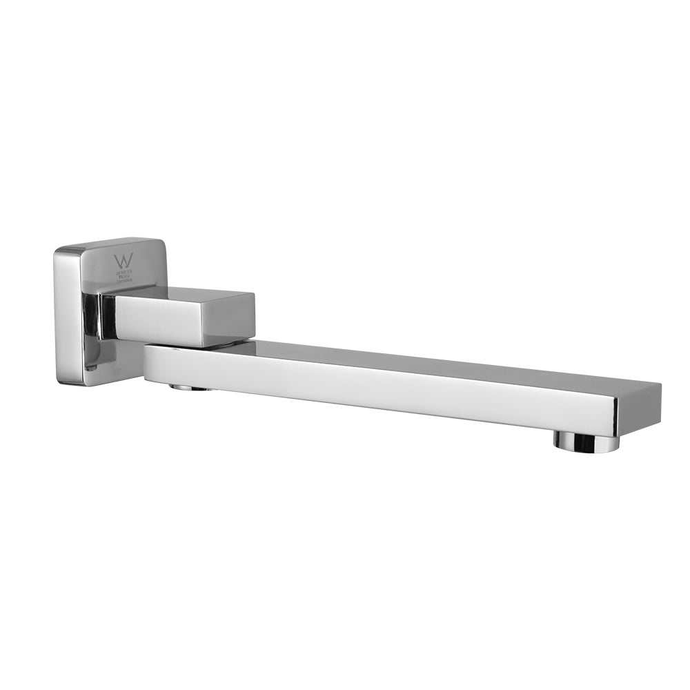 Cefito Bathroom Mixer Spout Wall Bath Tap Square Swivel Bathtub Chrome-2