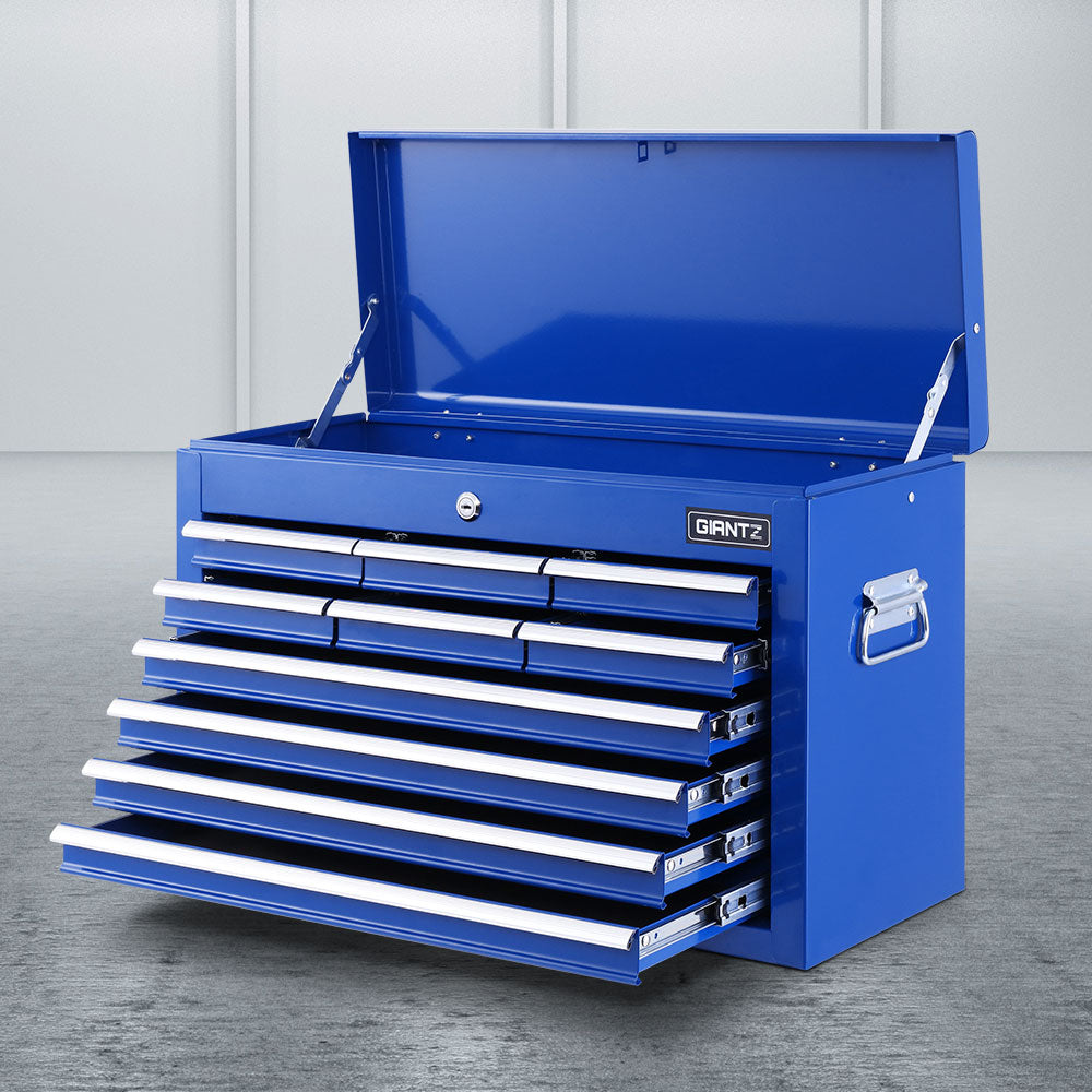 Giantz 10 Drawer Tool Box Cabinet Chest Toolbox Storage Garage Organiser Blue-0
