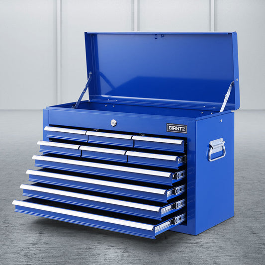 Giantz 10 Drawer Tool Box Cabinet Chest Toolbox Storage Garage Organiser Blue-0
