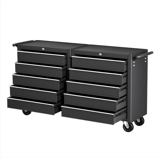 Giantz Tool Chest Trolley 10 Drawers Toolbox Storage Black-0