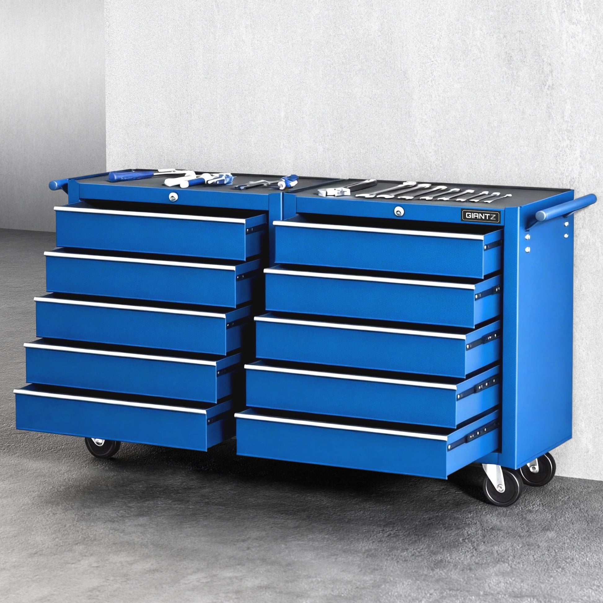 Giantz Tool Chest Trolley 10 Drawers Toolbox Storage Blue-0