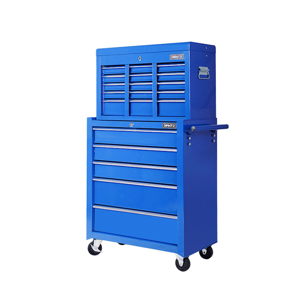 Giantz 14 Drawer Tool Box Cabinet Chest Mechanic Garage Storage Trolley Blue-2