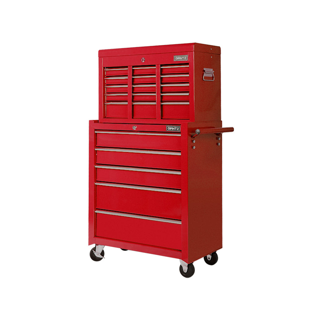 Giantz 14 Drawer Tool Box Cabinet Chest Mechanic Garage Storage Trolley Red-2