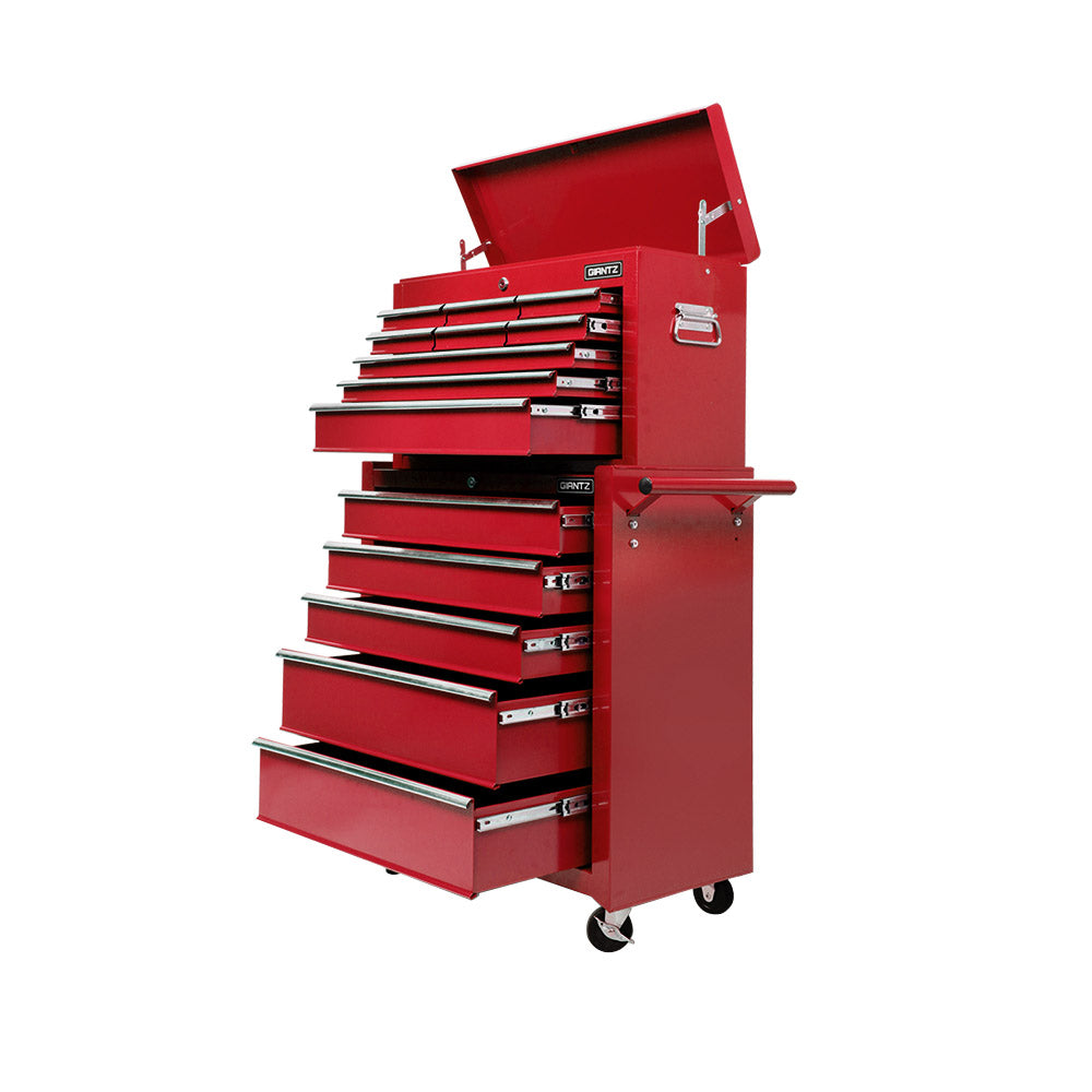 Giantz 14 Drawer Tool Box Cabinet Chest Mechanic Garage Storage Trolley Red-7