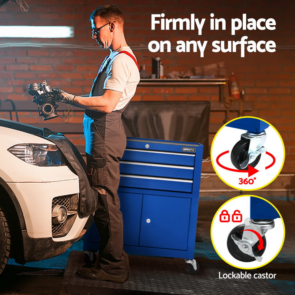 Giantz 3 Drawer Tool Box Cabinet Chest Toolbox Garage Storage Organiser-4