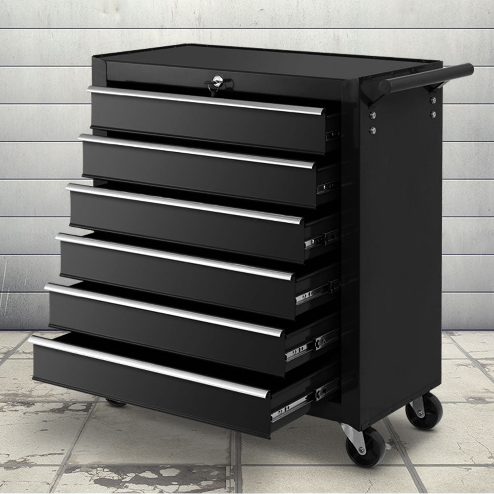 Giantz 6 Drawer Tool Box Cabinet Chest Trolley Cart Garage Toolbox Storage-7