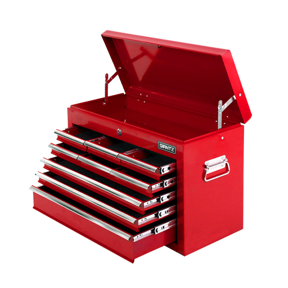 Giantz 9 Drawer Tool Box Cabinet Chest Toolbox Storage Garage Organiser Red-7