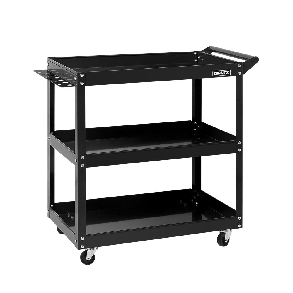 Giantz 3-Tier Tool Cart Trolley Workshop Garage Storage Organizer Black-0