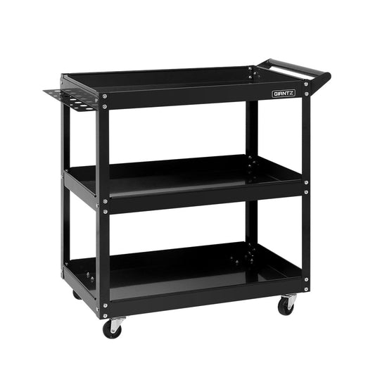Giantz 3-Tier Tool Cart Trolley Workshop Garage Storage Organizer Black-0