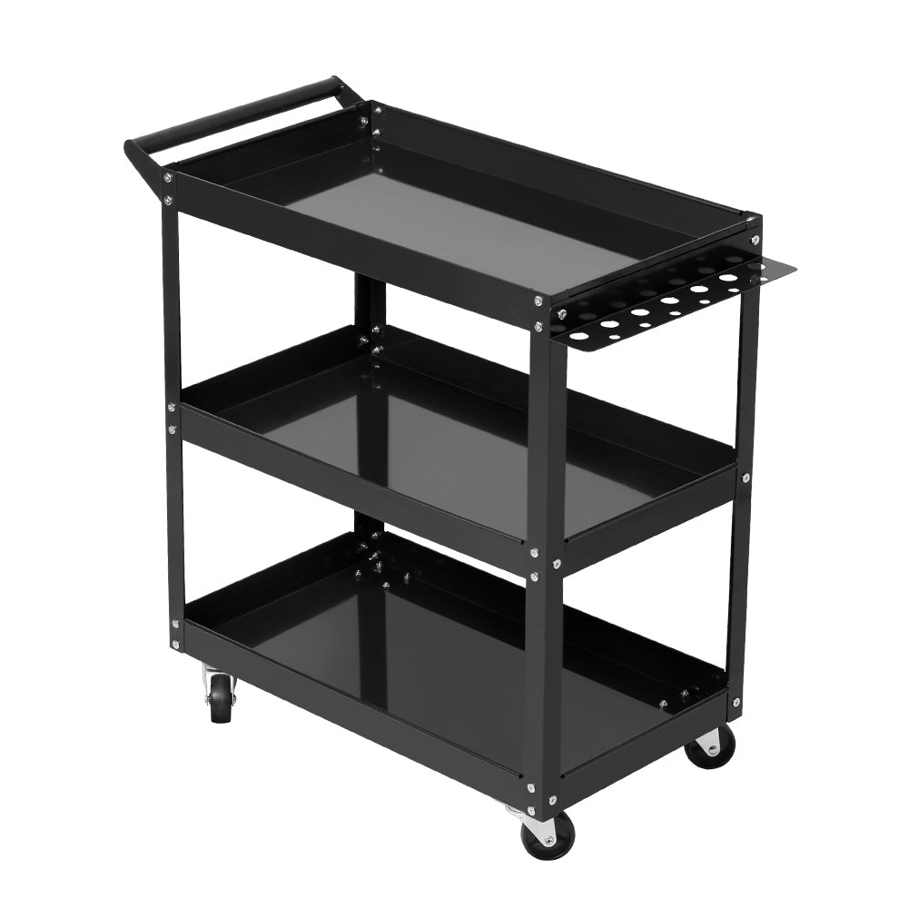 Giantz 3-Tier Tool Cart Trolley Workshop Garage Storage Organizer Black-2
