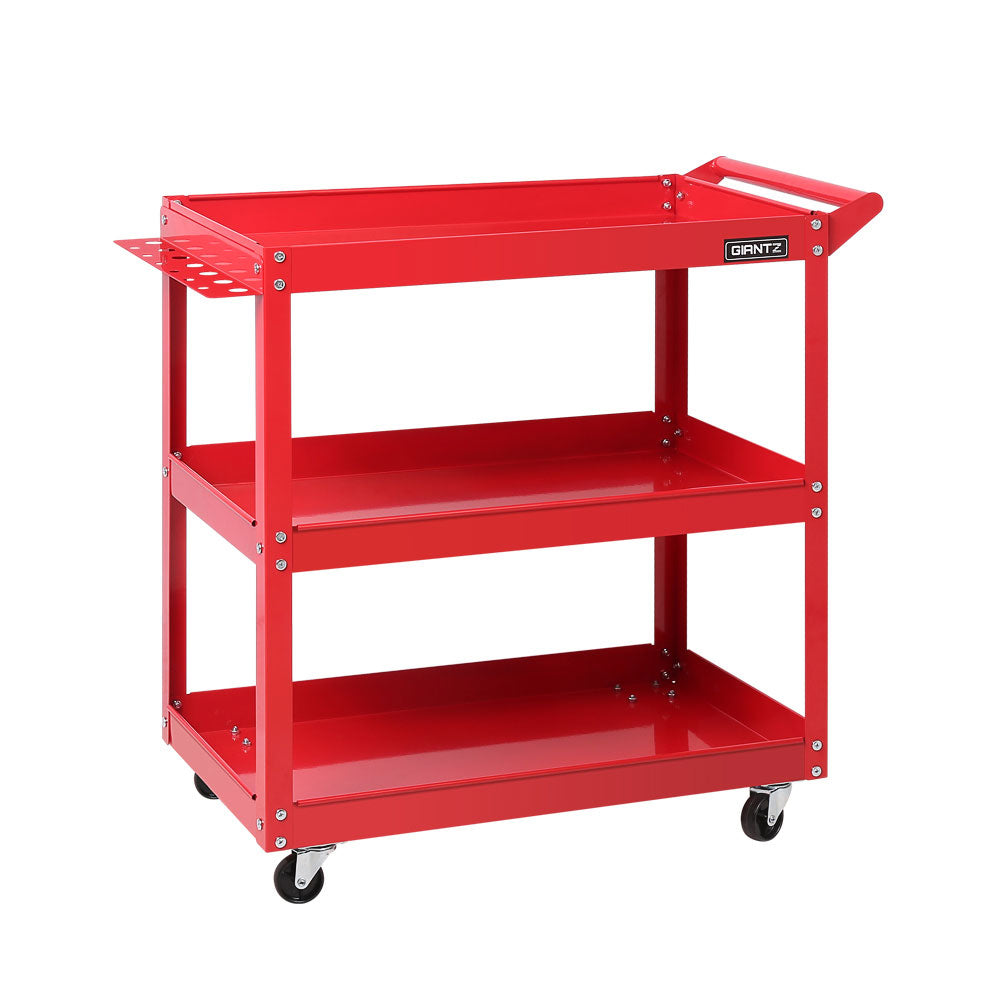 Giantz 3-Tier Tool Cart Trolley Workshop Garage Storage Organizer Red-0