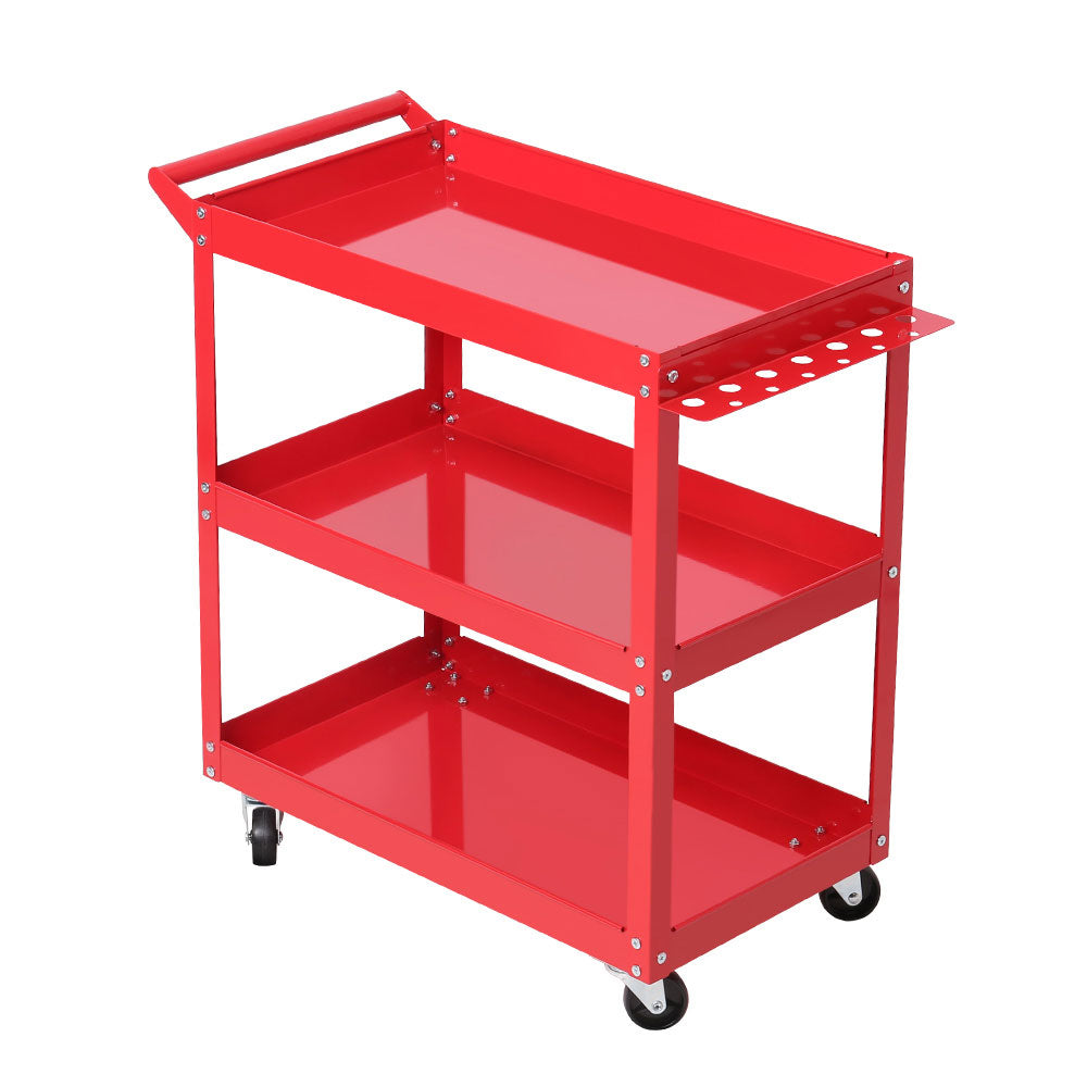 Giantz 3-Tier Tool Cart Trolley Workshop Garage Storage Organizer Red-2