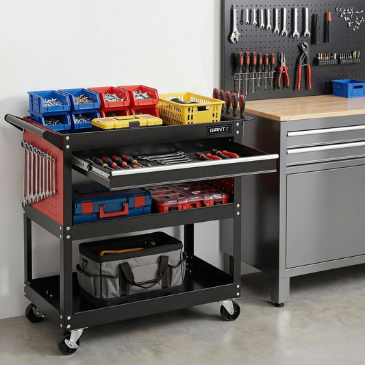 Giantz Tool Trolley Cart Rolling Cabinet with Drawer Workshop Garage Storage-0