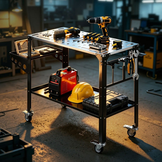 Giantz Welding Table Cart with Tool Storage 130KG Capacity Mobile Workstation