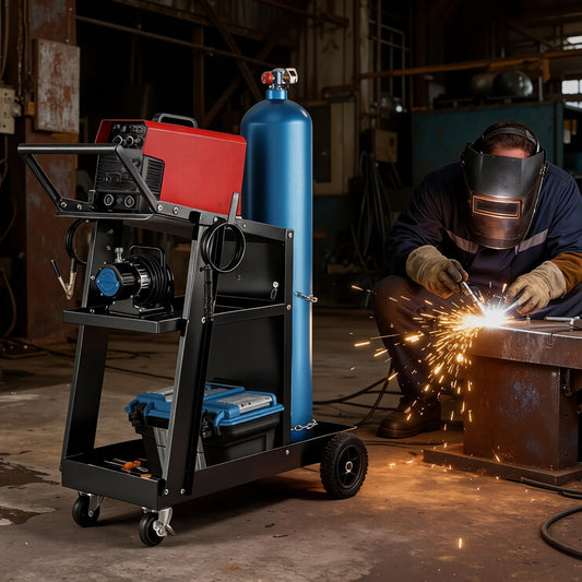 Giantz Welding Trolley Cart Welder MIG TIG ARC MMA Welder Plasma Cutter Storage-0