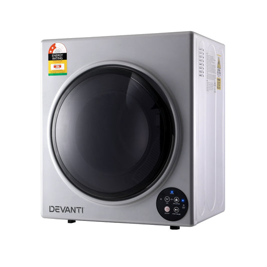 Devanti Tumble Dryer 5kg Fully Auto Silver-0
