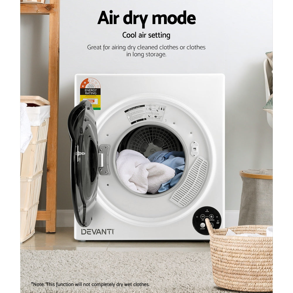 Devanti Tumble Dryer 5kg Fully Auto Black-4