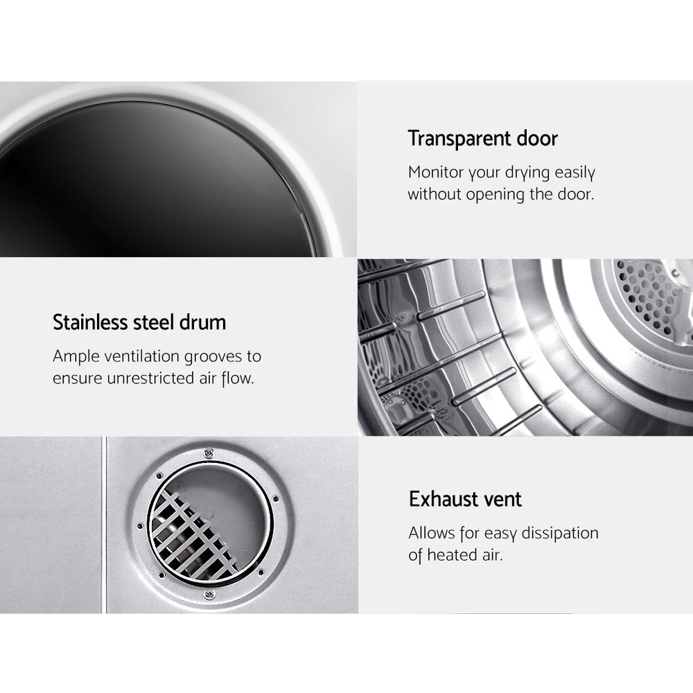 Devanti Tumble Dryer 5kg Fully Auto Black-5