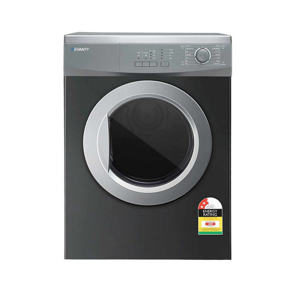 Devanti 7kg Tumble Dryer Vented 15 Auto Programs - Grey-3
