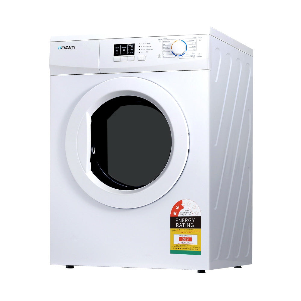 Devanti 7kg Vented Tumble Dryer - White-0