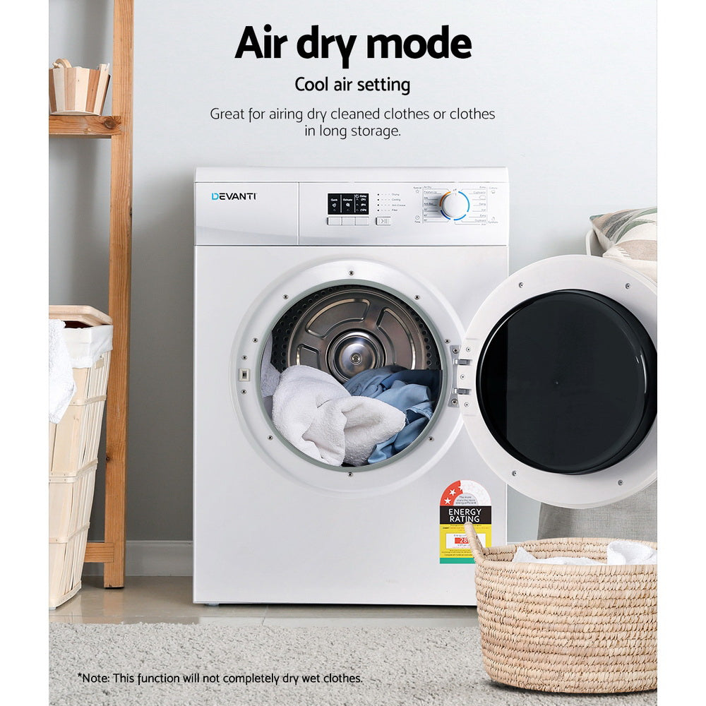 Devanti 7kg Vented Tumble Dryer - White-4