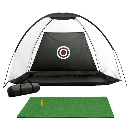 Everfit 3M Golf Practice Net And Training Mat Set Driving Target Black-0