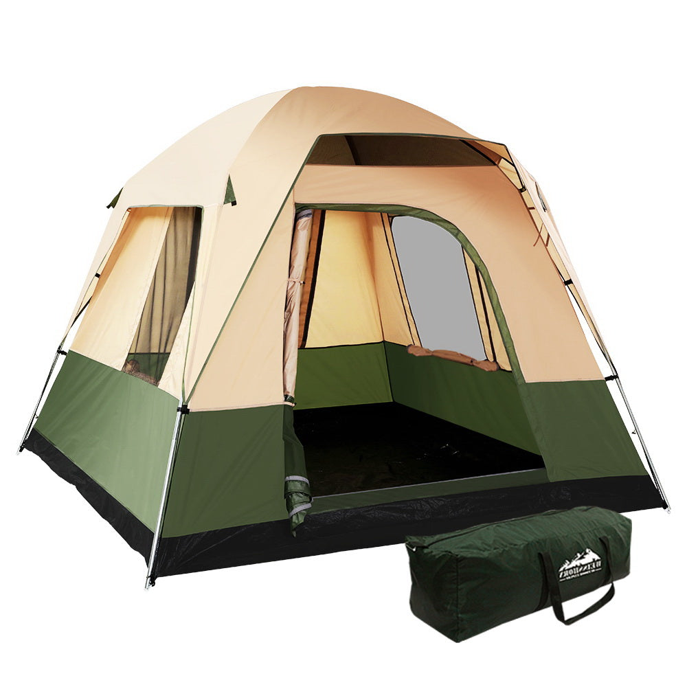 Weisshorn Family Camping Tent 4 Person Hiking Beach Tents Green-0