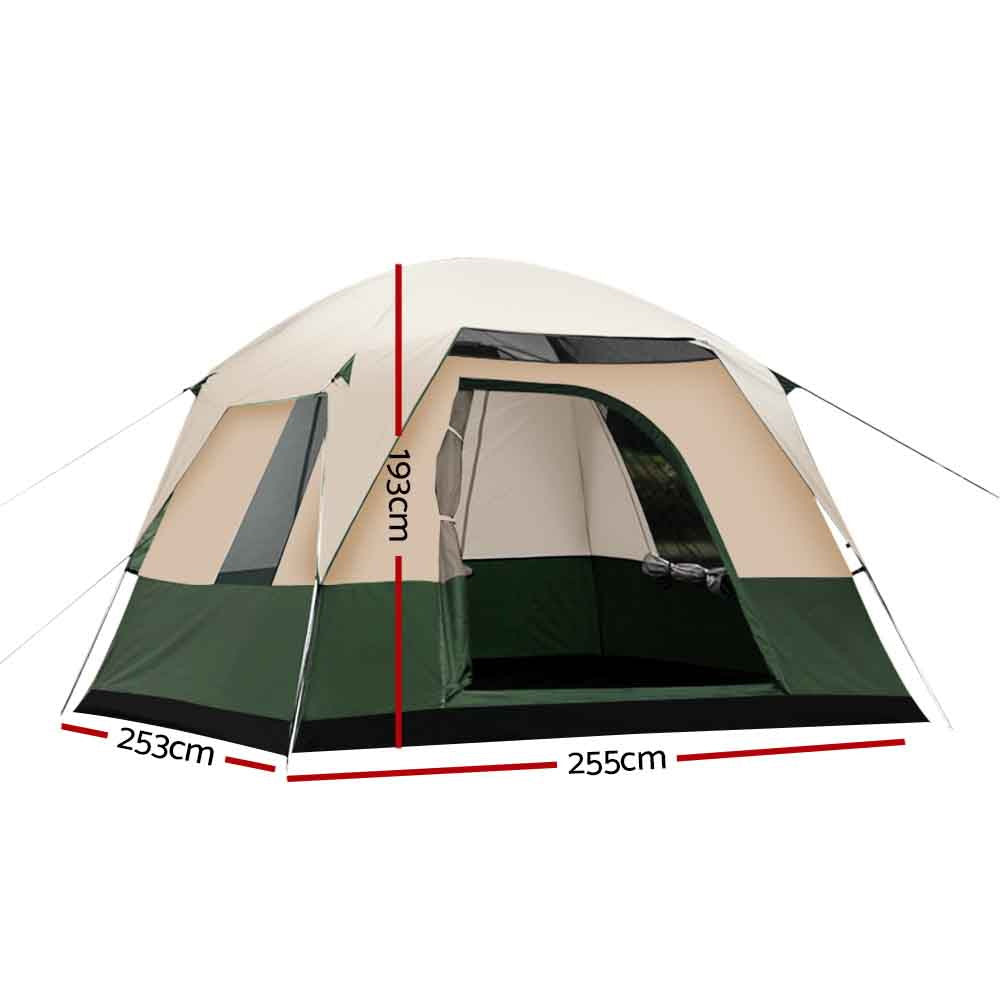 Weisshorn Family Camping Tent 4 Person Hiking Beach Tents Green-1