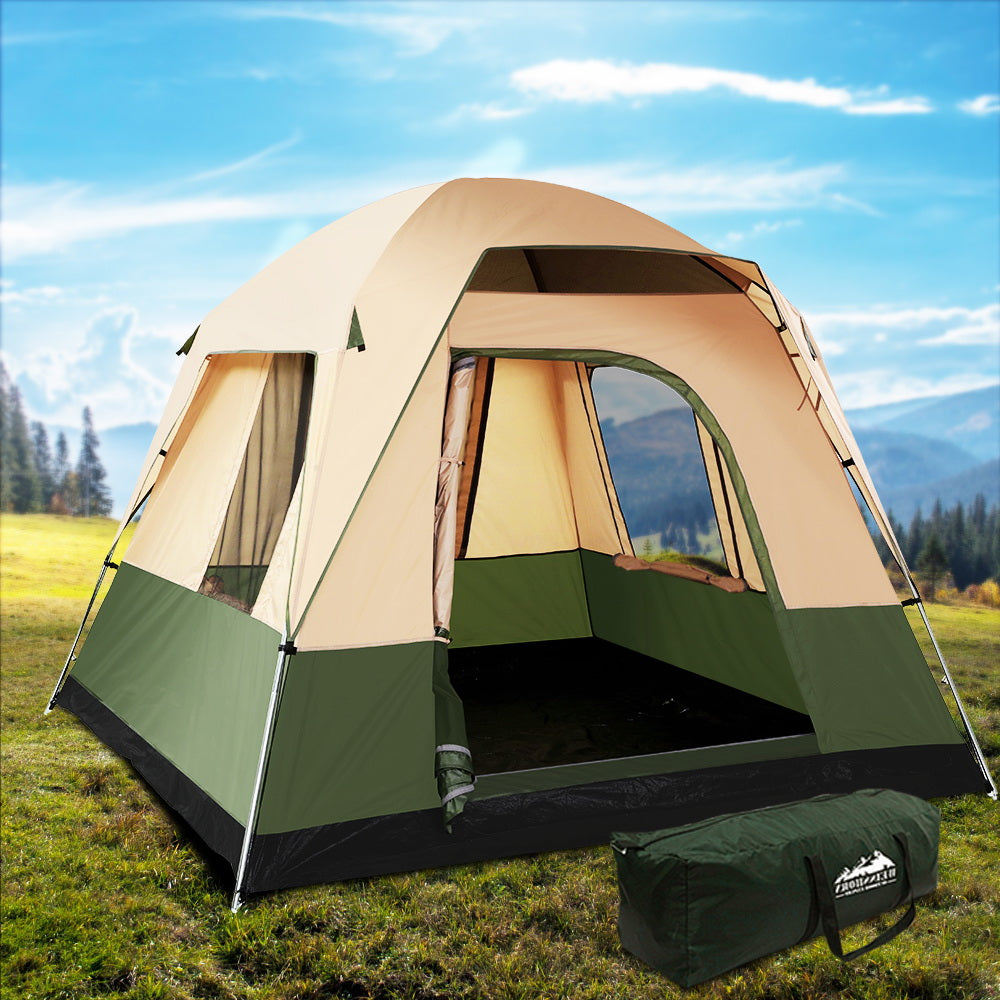 Weisshorn Family Camping Tent 4 Person Hiking Beach Tents Green-6